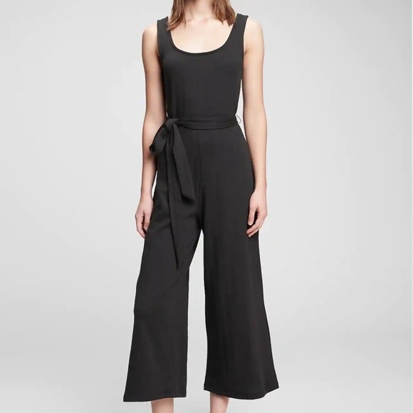 GAP Pants - Gap Easy Tie-Belt Jumpsuit - Black - M (Tall)